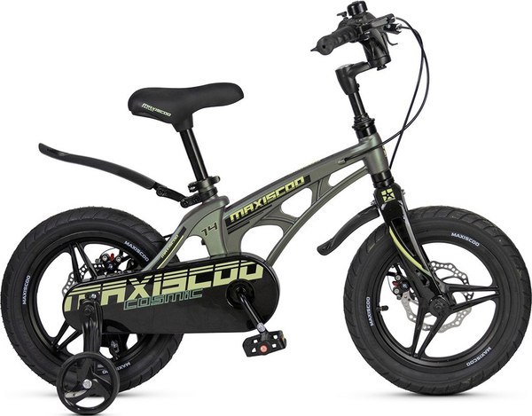 Детский велосипед Maxiscoo Cosmic Deluxe Plus 14 2025 / MSC-C1442D (темный малахит)