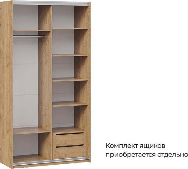 Шкаф-купе ТриЯ Оскар Хилтон Т2 1200 / 271029 (ручка белая/дуб крафт золотой/кашемир сатин)