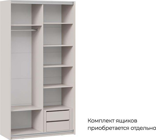 Шкаф-купе ТриЯ Оскар Хилтон Т2 1200 / 271035 (ручка серебро/кашемир/кашемир сатин)