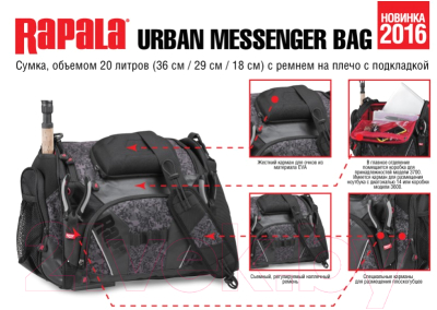 Сумка рыболовная Rapala Urban Messenger Bag / RUMB