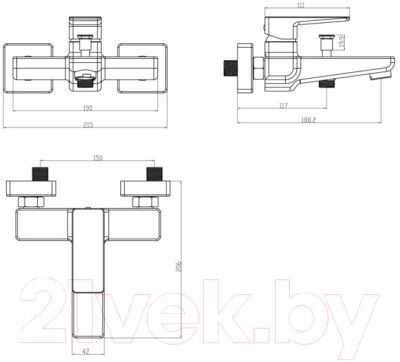 Смеситель Omnires Parma PM7430 BL