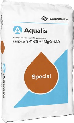 Удобрение ЕвроХим NPK Марка 3:11:38 +4Mg+МЭ Aqualis / 4815629000388 (5кг) - 