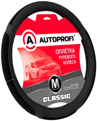 

Оплетка на руль, Classic PU-503 BK/BK (M)