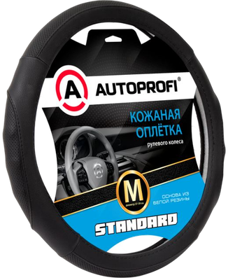 

Оплетка на руль, SL-2502 BK/BK (M)