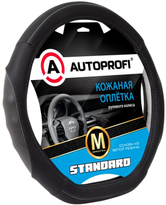 

Оплетка на руль, SL-2502 BK/D.GY (M)
