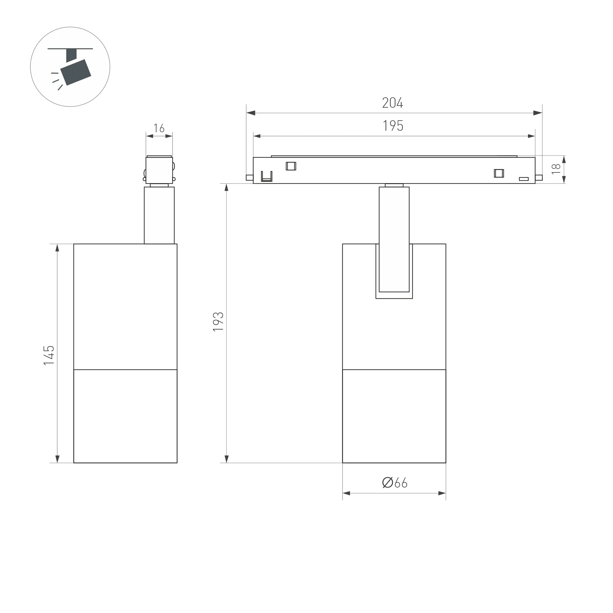 Трековый светильник Arlight MAG-ORIENT-SPOT-ZOOM-R65-15W Day4000 BK 34-60deg / 037458 — фото 2