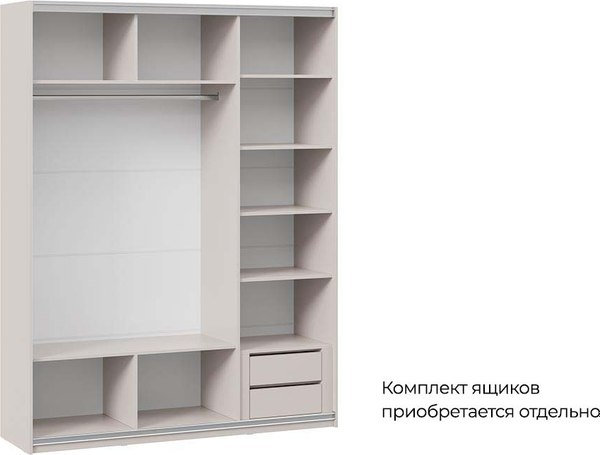 Шкаф-купе ТриЯ Оскар Хилтон Т2 1800 / 271098 (ручка белая/кашемир/кашемир сатин)