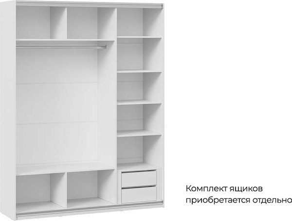Шкаф-купе ТриЯ Оскар Хилтон Т2 1800 / 271082 (ручка серебро/белый снег/белый матовый)