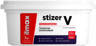 Герметик акриловый ilmax Стиз V пароизоляционный внутренний (7кг, белый) - 