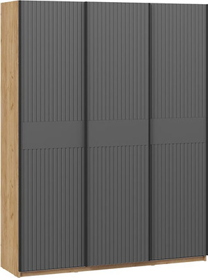 Шкаф-купе ТриЯ Оскар Хилтон Т2 1800 / 271090 (ручка черная/дуб крафт золотой/графит матовый) - 