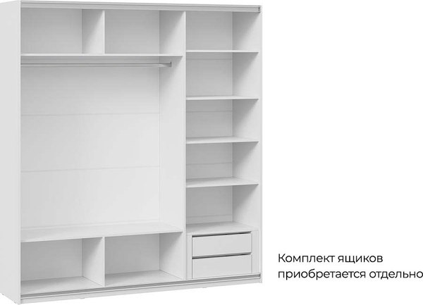 Шкаф-купе ТриЯ Оскар Хилтон Т2 2100 / 271122 (ручка черная/белый снег/белый матовый)