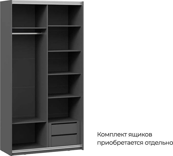 Шкаф-купе ТриЯ Оскар Т2 1200 / 271153 (ручка серебро/серый графит)