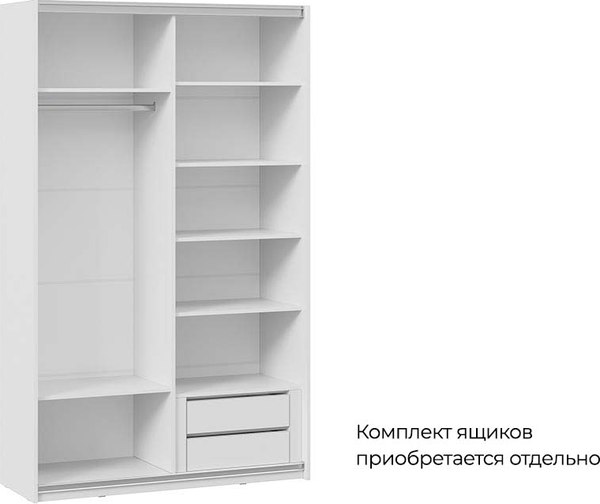 Шкаф-купе ТриЯ Оскар Т2 1400 / 271165 (ручка белая/белый снег)