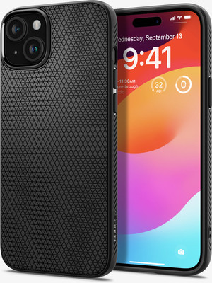 Чехол-накладка Spigen Liquid Air для iPhone 15 / ACS06790 (Matte Black) -