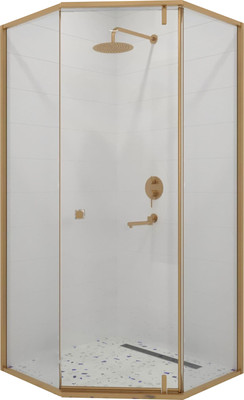 Душевой уголок RGW HO-088Gb / 350608800-16 (золото браш/прозрачное стекло) -