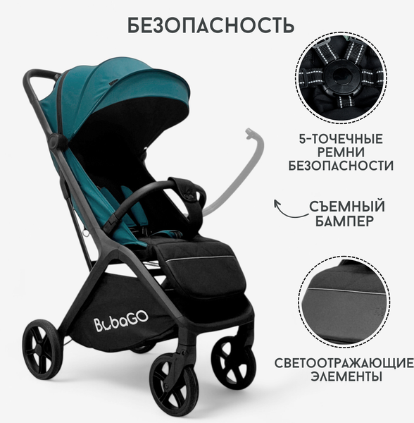 Детская прогулочная коляска Bubago Luna / BG 154-2 (синий)