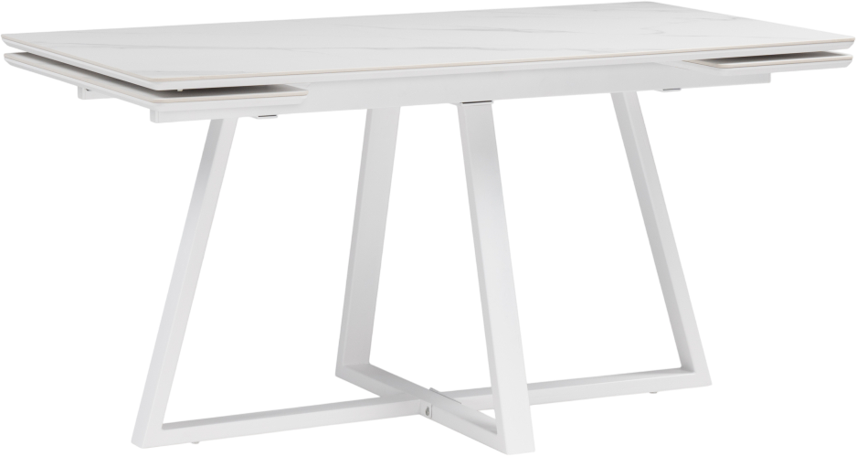Обеденный стол Notta Памелла 140/200х80 / 617086 (белый мрамор alpin white /snow white/белый)