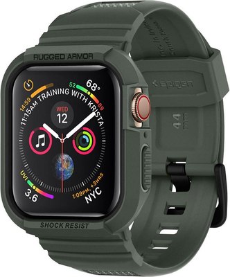 Ремешок для умных часов Spigen Rugged Armor Pro для Apple Watch / 062CS26016 (военный зеленый) - 