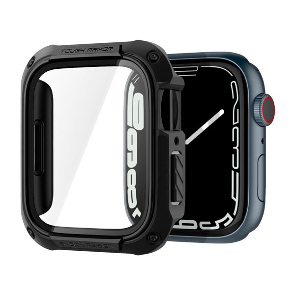 Защитный чехол для умных часов Spigen Tough Armor для Apple Watch 7/8/9 / ACS04183 (черный) — фото 4
