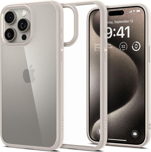 Чехол-накладка Spigen Ultra Hybrid для iPhone 15 Pro Max / ACS07209 (Natural Titanium)