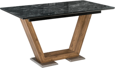 Обеденный стол Woodville Иматра / 462388 (мрамор черный/черная шагрень) -