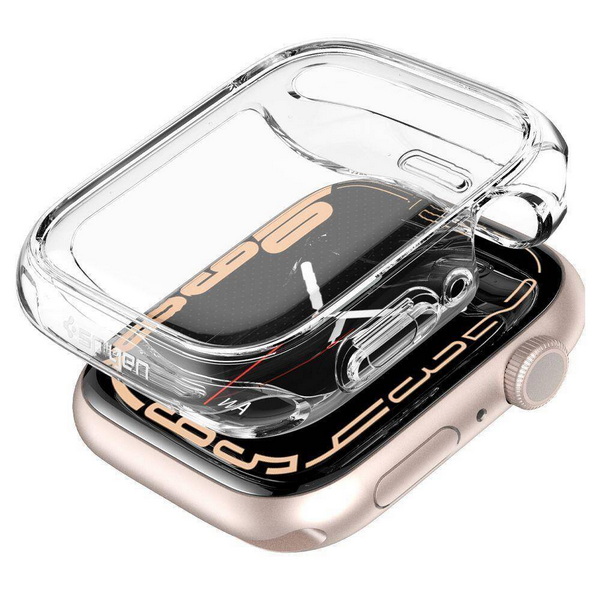 Защитный чехол для умных часов Spigen Ultra Hybrid для Apple Watch 7/8/9 / ACS04611 (Crystal Clear) — фото 4