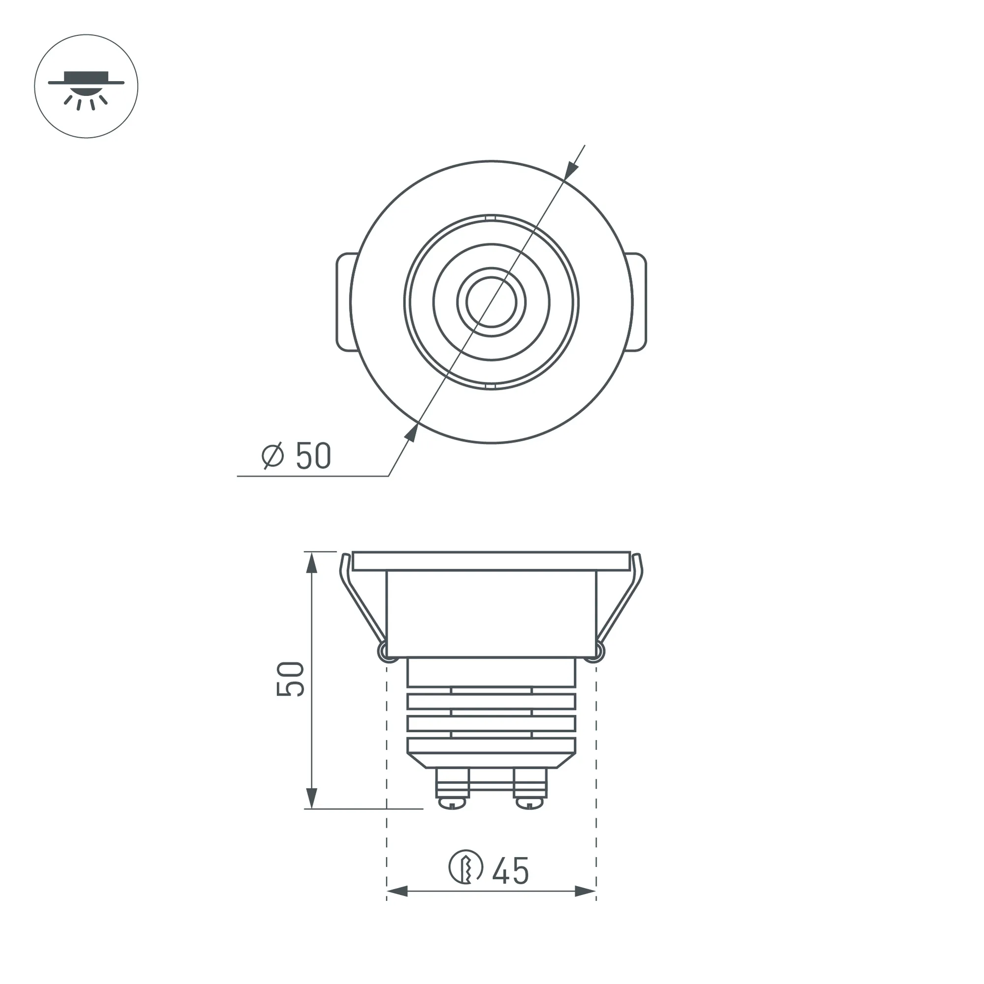 Точечный светильник Arlight LTM-R50WH 5W Day White 25deg / 020755 — фото 6