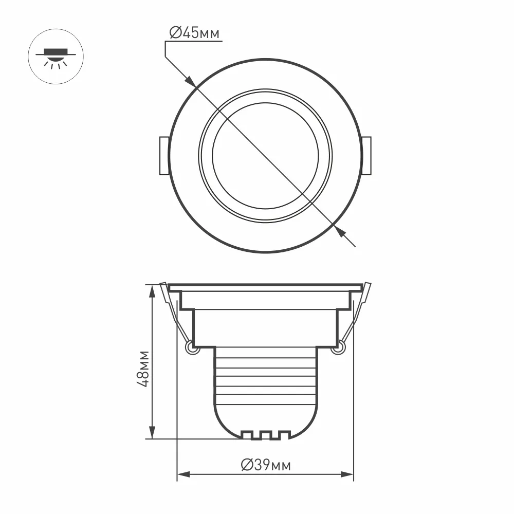 Точечный светильник Arlight LTM-R45WH 3W Day White 30deg / 014912 — фото 3