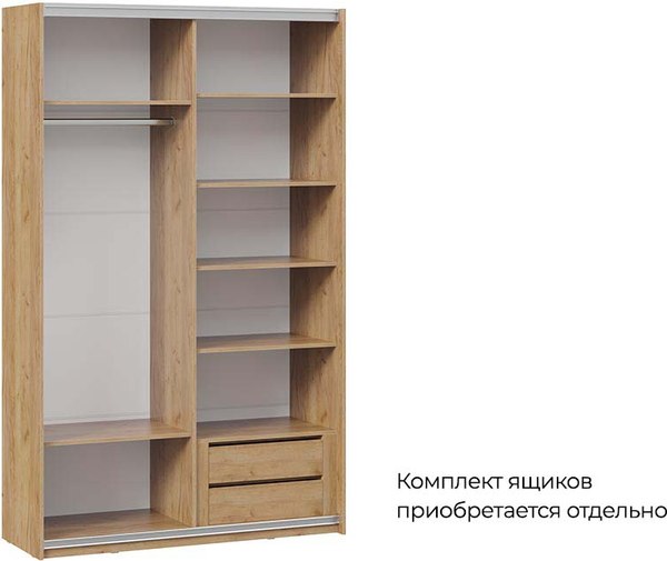 Шкаф-купе ТриЯ Оскар Т2 1400 / 271190 (ручка черная/дуб крафт золотой)