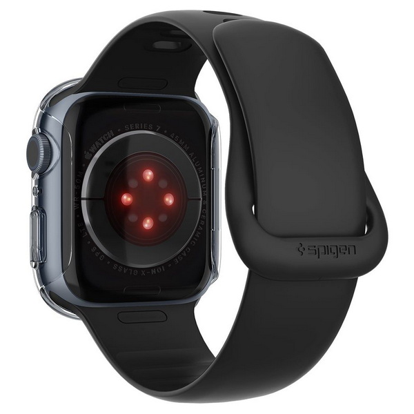 Защитный чехол для умных часов Spigen Thin Fit для Apple Watch 7/8/9 / ACS04179 (Crystal Clear) — фото 3
