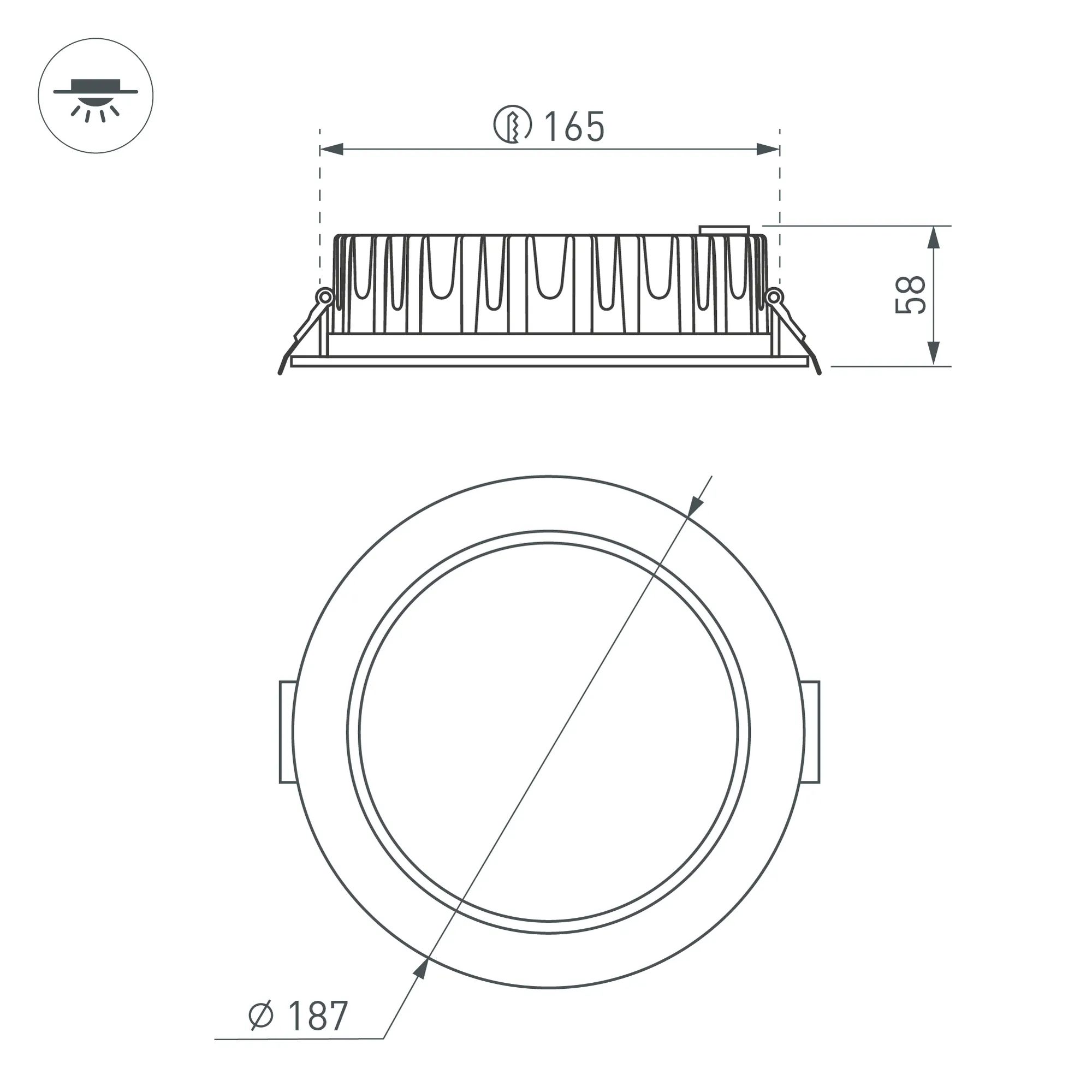 Точечный светильник Arlight MS-MIST-BUILT-R187-21W Warm3000 WH 110deg / 041612 — фото 3