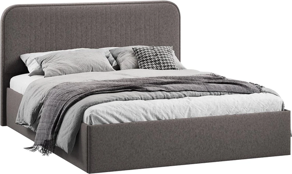 Двуспальная кровать ТриЯ Тиффани Тип 1 c ПМ 180x200 (микровелюр Jercy Stone)