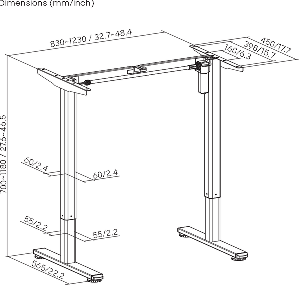 Купить Подстолье Ergosmart Electric Desk Slim в Бобруйске
