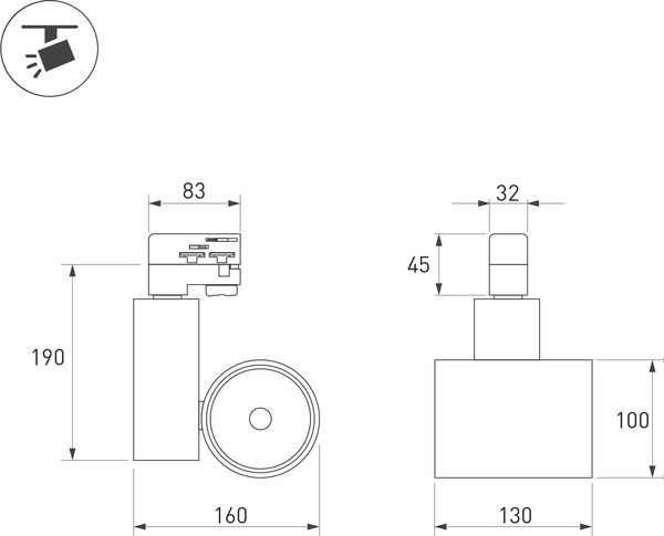 Трековый светильник Arlight LGD-SHOP-4TR-R100-40W Day4000 BK 24deg / 026282