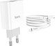 Зарядное устройство сетевое Hoco C80A Plus Rapido 20W + кабель Lightning  (белый) - 
