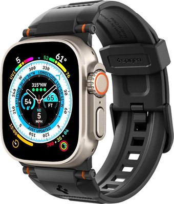 Ремешок для умных часов Spigen Rugged Ultra Band для Apple Watch / AMP07105 (матовый черный) - 