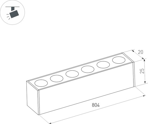 Трековый светильник Arlight MAG-DOTS-25-L800-24W Day4000 BK 30deg / 034205