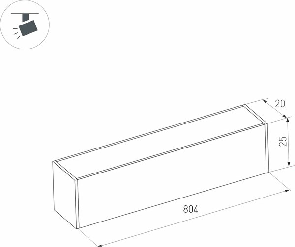 Трековый светильник Arlight MAG-FLAT-25-L800-24W Day4000 BK 100deg / 034212