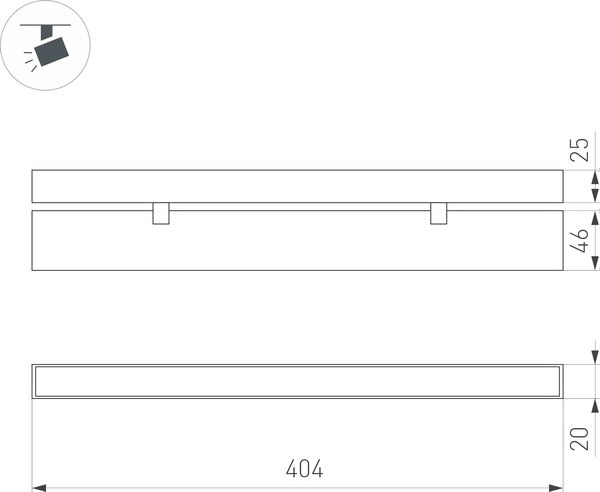 Трековый светильник Arlight MAG-FLAT-FOLD-25-S400-12W Warm3000 WH 100deg / 050071