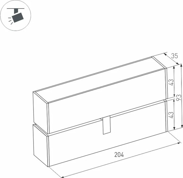 Трековый светильник Arlight MAG-FLAT-FOLD-45-S205-6W Warm3000 WH 100deg / 026985