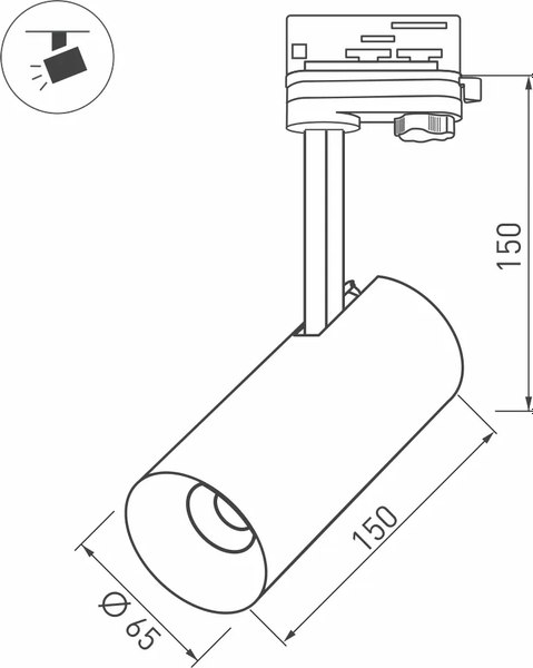 Трековый светильник Arlight SP-POLO-TRACK-LEG-R65-8W Warm3000 WH-WH 40deg / 027474