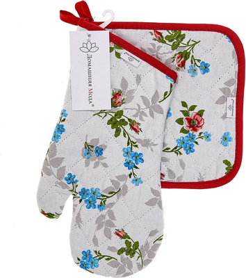 

Набор прихваток, Розовый ноктюрн Варежка 15х30 + прихватка 20х20