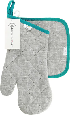 

Набор прихваток, Лен Варежка 15х30 + прихватка 20х20