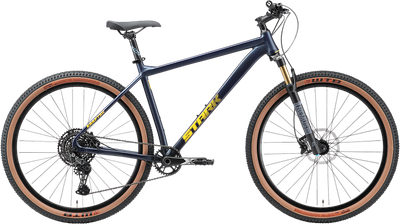 Велосипед STARK Krafter 29.6 HD 2025 (22, темно-синий/теплый желтый, разобранный, в коробке) -