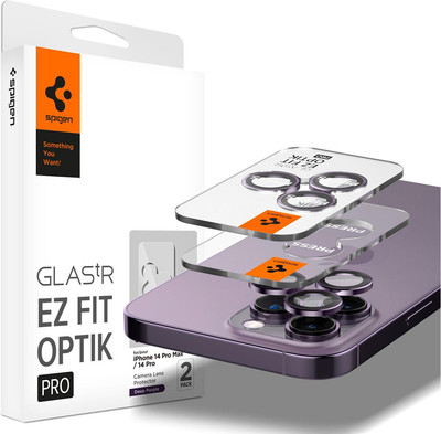 Набор защитных стекол для телефона Spigen Optik Ez Fit Camera Pr. iPhone 14 Pro/14 Pro Max / AGL05597 (2шт, темно-фиолетовый) -