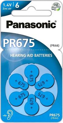 

Комплект батареек, Zinc-Air PR675 BL6 (PR-675(44)/6LB)