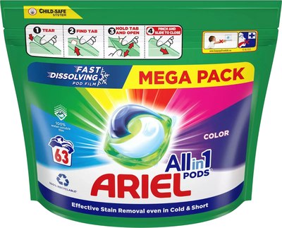Капсулы для стирки Ariel Color Автомат (63шт) - 