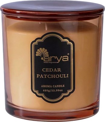 Свеча Arya Ароматическая Cedar Patchouli / 8680943254344 (янтарь) - 