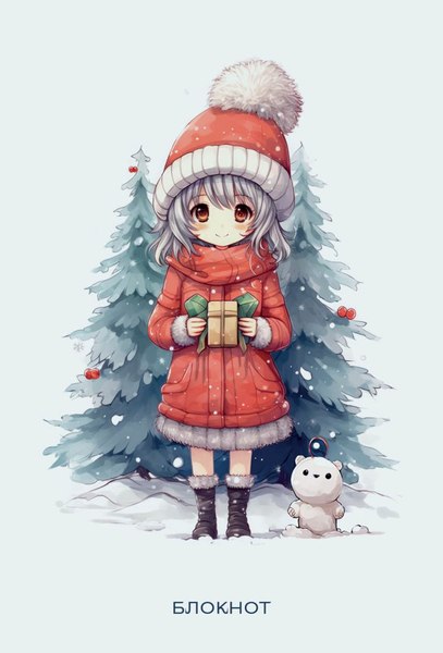 Блокнот Эксмо Аниме. Новогодний / 9785041919566 (48л, белый)