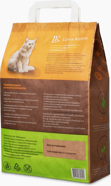 Наполнитель для туалета Louis Котон 6л/3кг